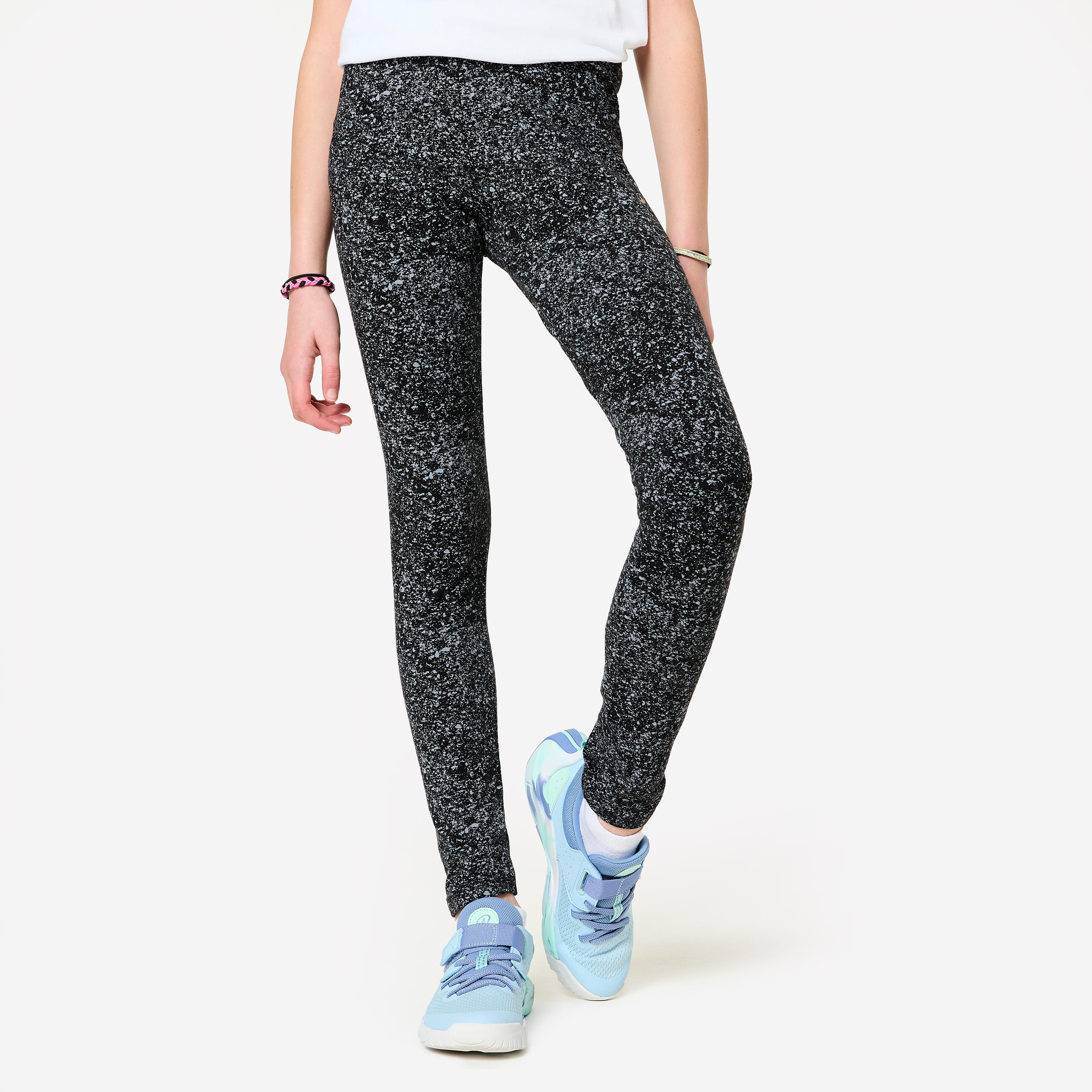 Leggings Kinder Baumwolle - schwarz bedruckt