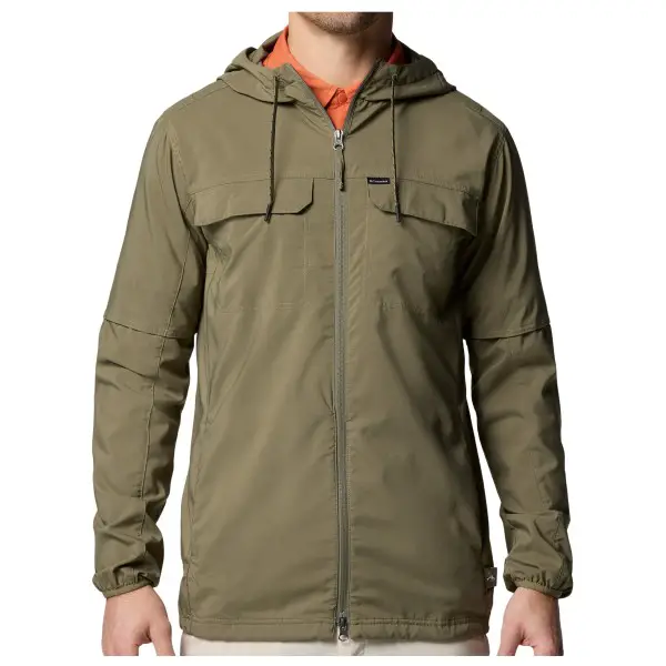 Columbia - Skien Valley Hooded L/S Shirt - Freizeitjacke Gr M oliv