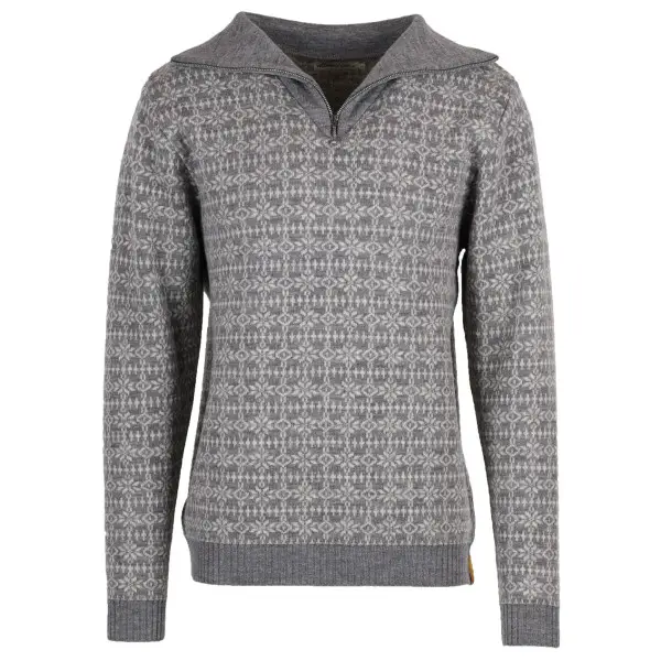 Albmerino - Troyer Norweger - Wollpullover Gr S grau