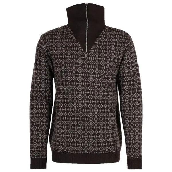 Albmerino - Troyer Norweger - Wollpullover Gr L grau/schwarz