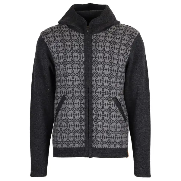 Albmerino - Kapuzen Jacke Norweger - Zip-Hoodie Gr S grau/schwarz