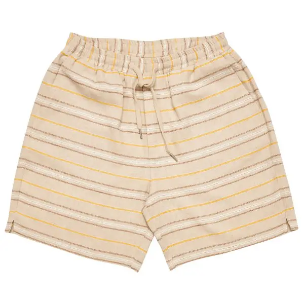 Mazine - Striped Linen-Mix Shorts - Shorts Gr XXL beige