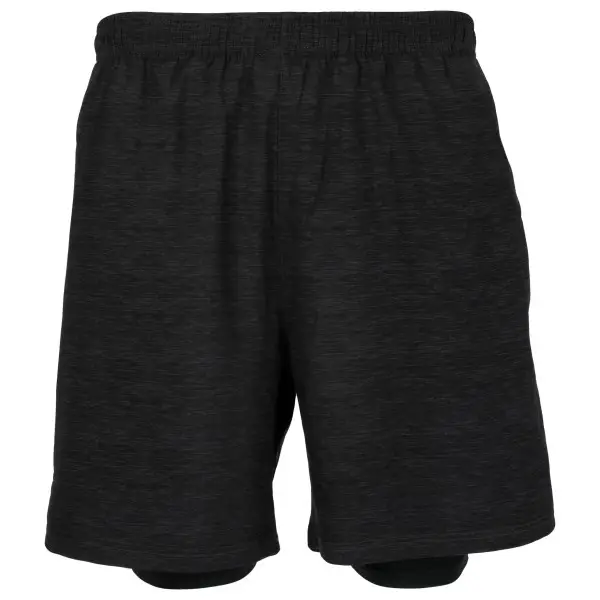 ENDURANCE - Vanclause Melange 2-In-1 Shorts - Laufshorts Gr S schwarz