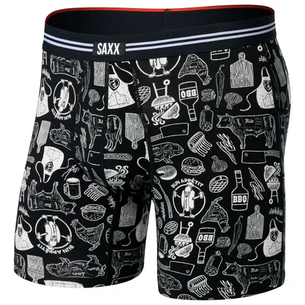 Saxx - Vibe Xtra Boxer Brief Fly - Kunstfaserunterwäsche Gr XXL schwarz/grau