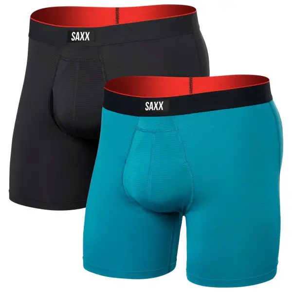 Saxx - Multi-Sport Mesh Boxer Brief Fly 2-Pack - Kunstfaserunterwäsche Gr XXL türkis