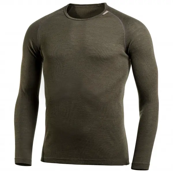 Woolpower - Lite Crewneck - Merinounterwäsche Gr L oliv/braun