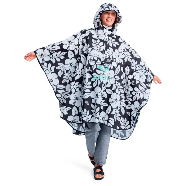 Roxy - Women's Midnight Rain Poncho - Poncho Gr One Size grau