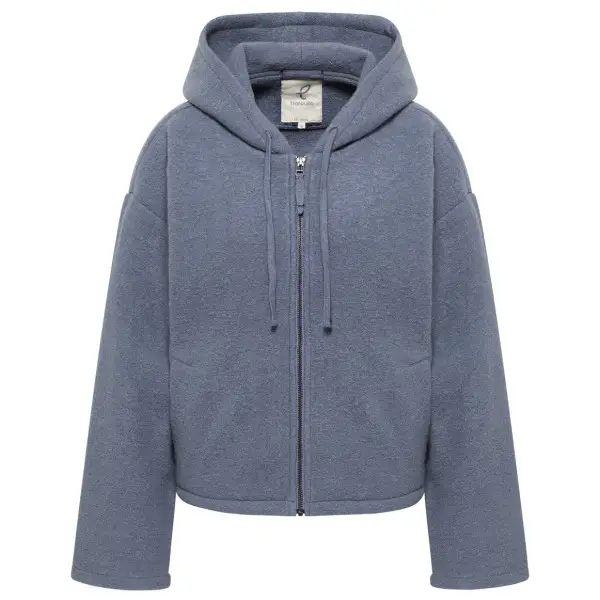 Tranquillo - Women's Gemütliche Jacke aus Walkwolle - Freizeitjacke Gr XS grau