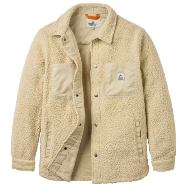 Passenger - Women's Rappel Recycled Sherpa Oversized Shirt - Fleecejacke Gr XXL beige