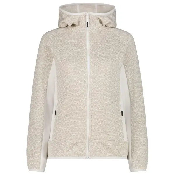 CMP - Women's Jacket Fix Hood Jacquard Knitted - Fleecejacke Gr 42 beige