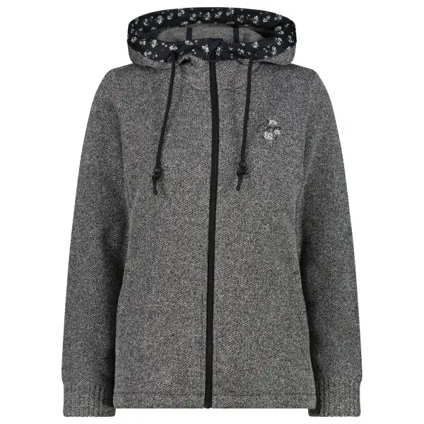 CMP - Women's Jacket Fix Hood Jacquard Knitted 35H1656 - Fleecejacke Gr 44 grau