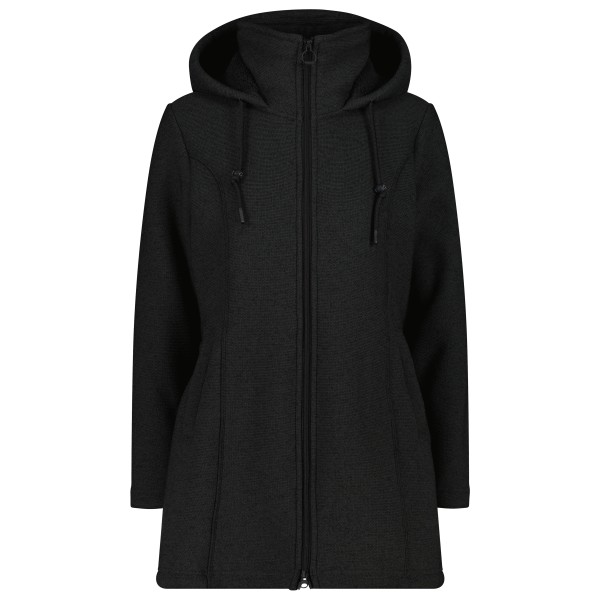 CMP - Women's Parka Fix Hood Bonded Knitted w. Fur - Fleecejacke Gr 40 schwarz