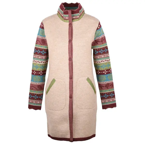 Flomax - Women's Oversize Mantel Rosalia - Wolljacke Gr 40/42 beige