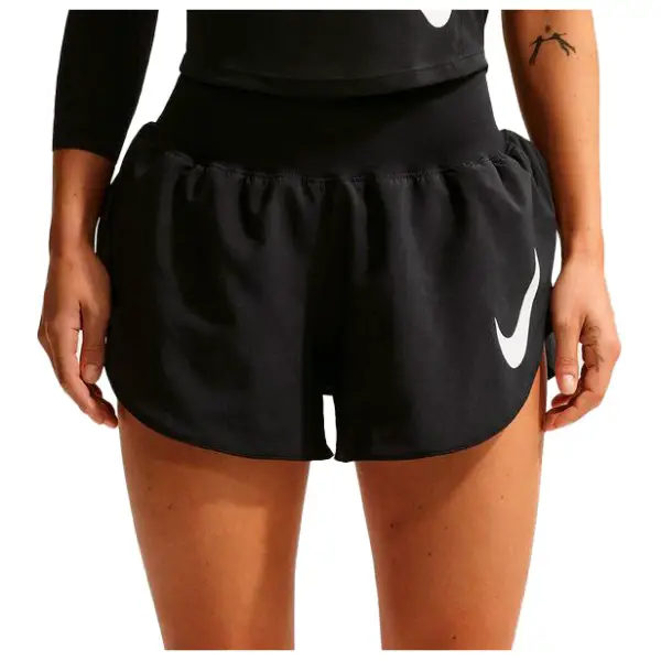 Nike - Women's Tempo Swoosh Dri-FIT Mid-Rise - Laufshorts Gr S schwarz