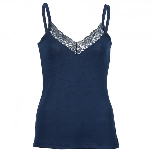 Engel - Women's Top mit Spitze - Seidenunterwäsche Gr 34/36 blau