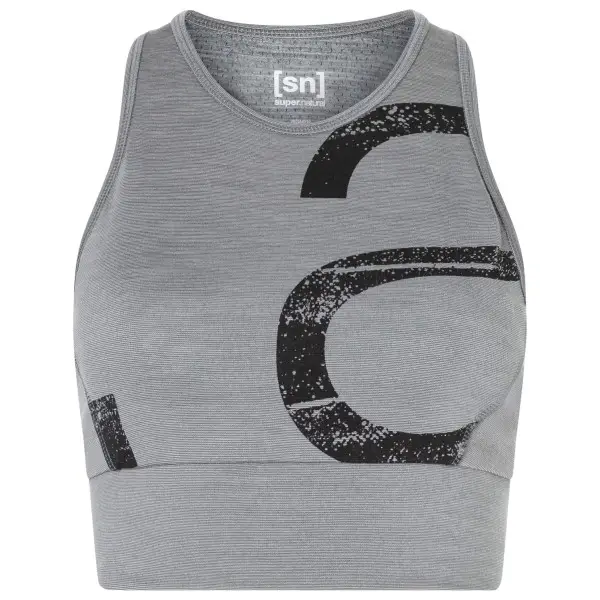 super.natural - Women's Capital Logo LF Top - Sport-BH Gr S grau