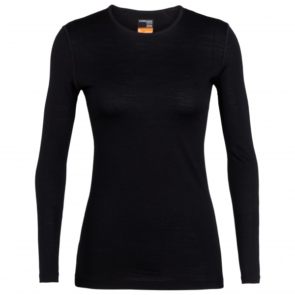 Icebreaker - Women's 200 Oasis L/S Crewe - Merinounterwäsche Gr XS schwarz