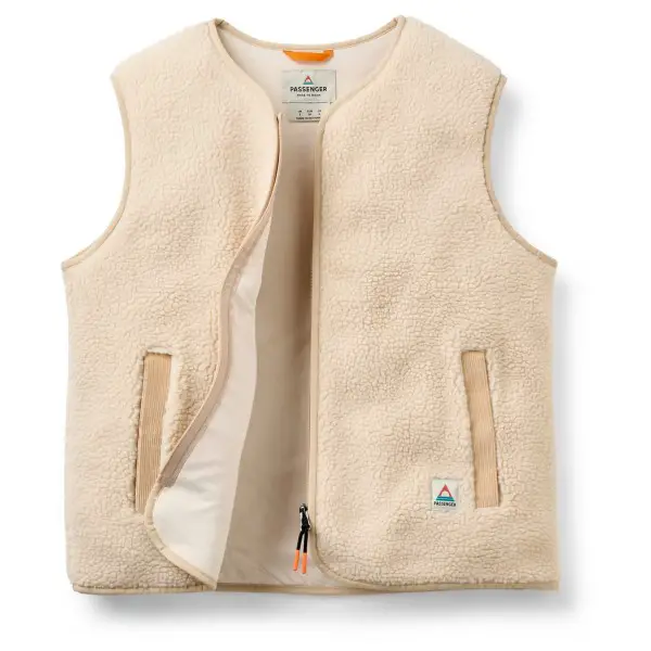 Passenger - Women's Tawny Collarless Deep-Pile Sherpa Gilet - Fleeceweste Gr L beige