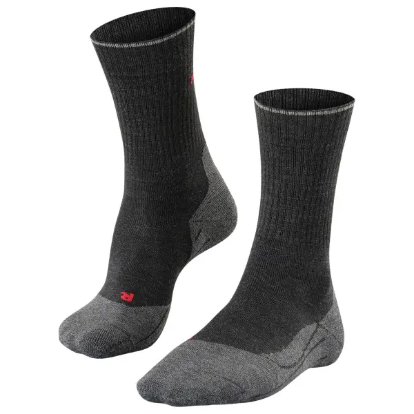 Falke - TK2 Wool Silk - Wandersocken Gr 44-45 schwarz/grau