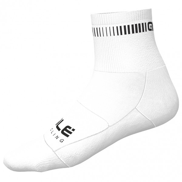 Alé - Logo Q-Skin Socks - Radsocken Gr 36-39 - S weiß