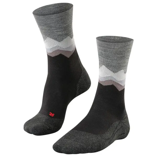 Falke - TK2 Crest - Wandersocken Gr 42-43 grau/schwarz