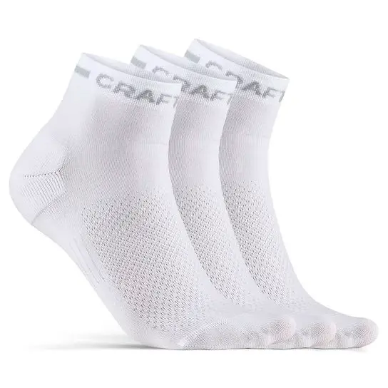 Craft - Core Dry Mid Sock 3-Pack - Radsocken Gr 37-39 weiß/grau
