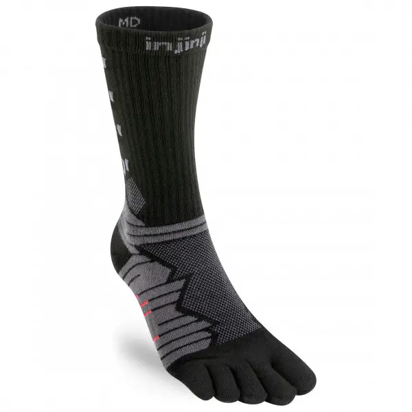 Injinji - Ultra Run Crew - Laufsocken Gr 44,5-47 schwarz