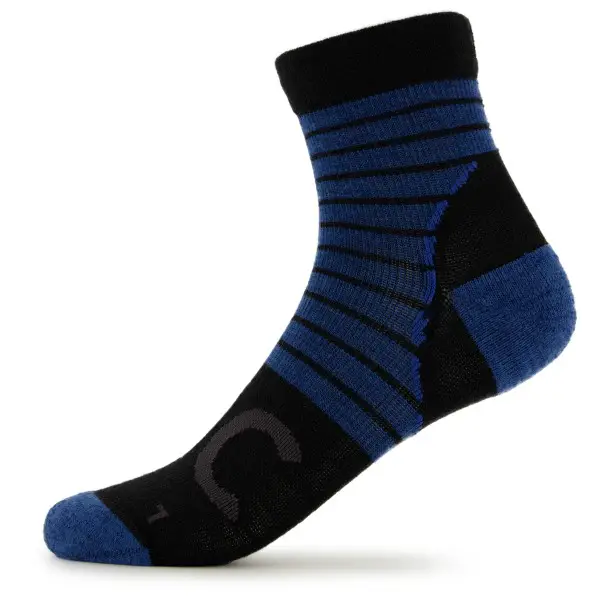 Stoic - Merino MTB Quarter Socks - Radsocken Gr 39-41 blau/schwarz