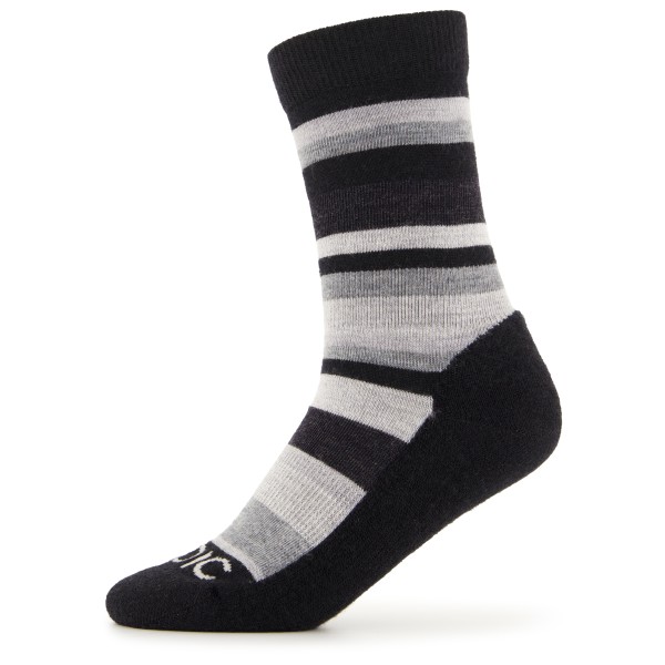 Stoic - Merino Trekking Crew Socks Stripes - Wandersocken Gr 45-47 schwarz/grau