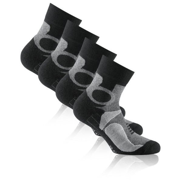 Rohner - Basic Trekking Quarter 2er Pack - Wandersocken Gr 43-46 schwarz/grau