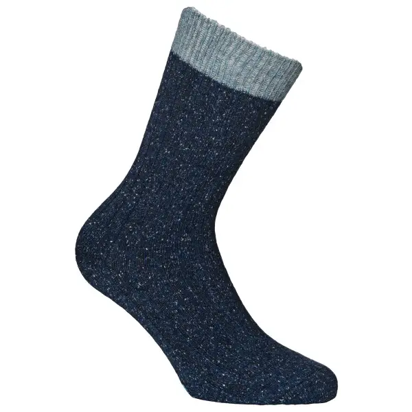 Alpacasocks&Co - Merino Silk Rib Crew - Multifunktionssocken Gr 36-39 blau