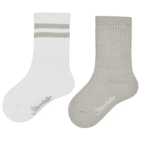Sterntaler - Kid's Socken DP Coolmax Rippe - Multifunktionssocken Gr 17-18 grau/weiß