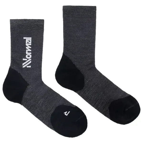 NNormal - Merino Sock 2 - Laufsocken Gr 36,5-39 grau/schwarz