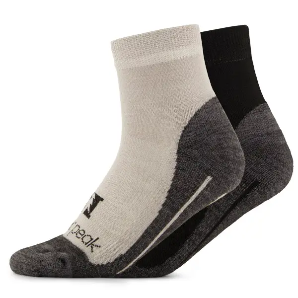 Heber Peak - EvergreenHe. Hiking Quarter Socks 2-Pack - Multifunktionssocken Gr 37-39 grau