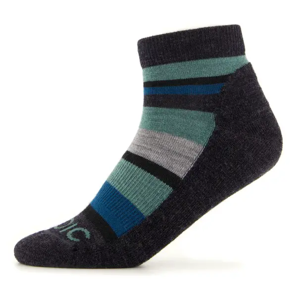 Stoic - Kid's Merino Trekking Quarter Socks Striped - Wandersocken Gr 27-30 schwarz