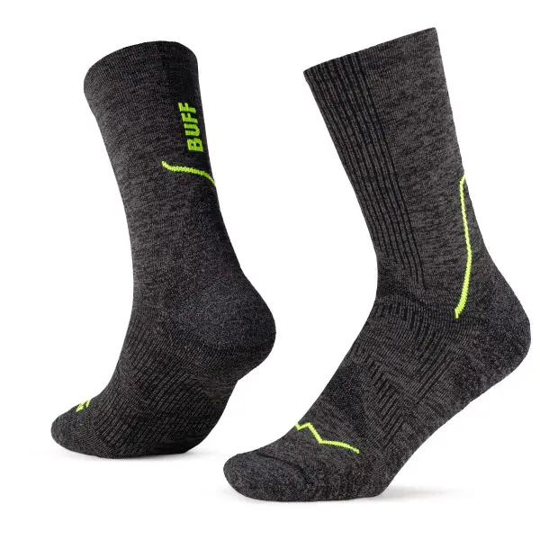 Buff - Dryflx Crew Sock - Laufsocken Gr 39-41 grau/schwarz