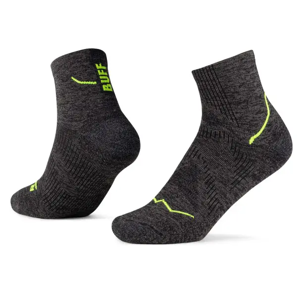 Buff - Dryflx Quarter Sock - Laufsocken Gr 36-38 schwarz/grau