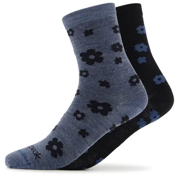 Heber Peak - Merino SylvaHe. Flower Socks 2-Pack - Multifunktionssocken Gr 45-47 blau