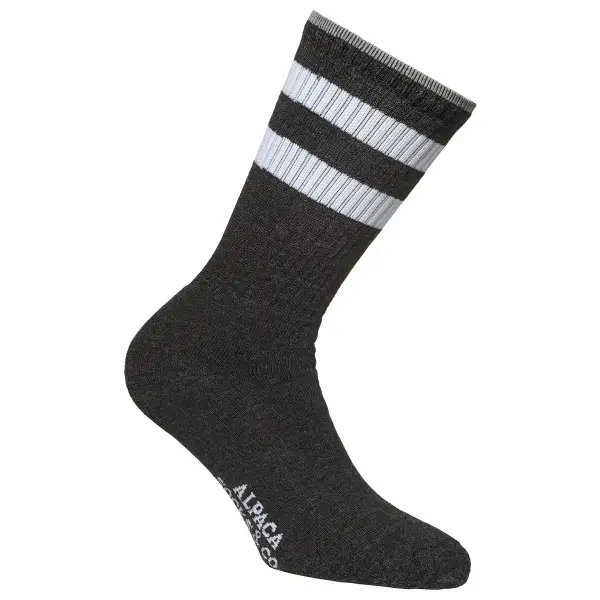 Alpacasocks&Co - Merino Casual Stripes - Multifunktionssocken Gr 36-39 schwarz