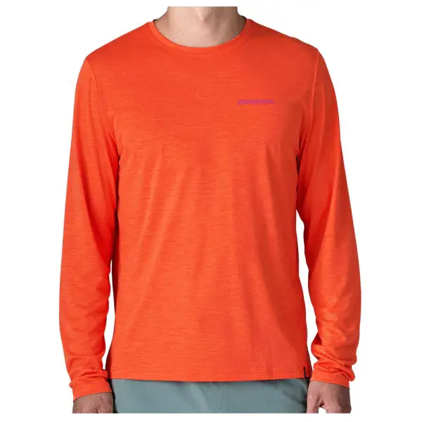 Patagonia - L/S Cap Cool Daily Shirt Boardshort Logo - Funktionsshirt Gr XS rot