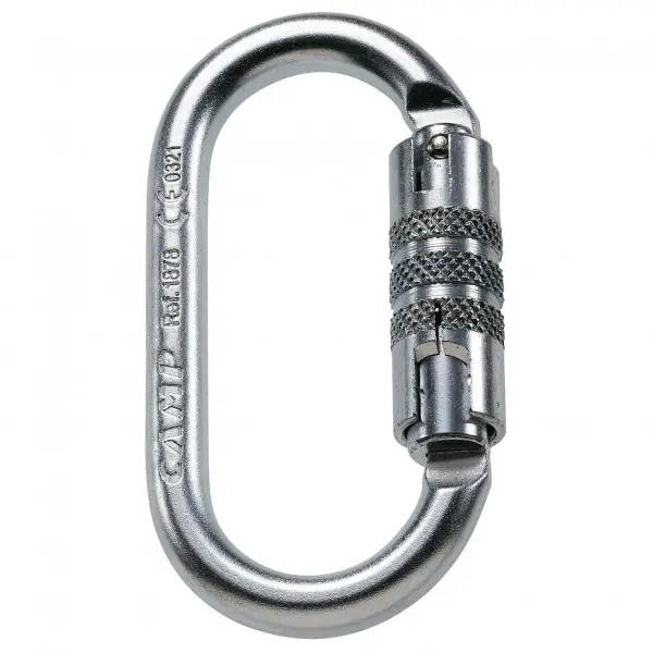 C.A.M.P. - Oval Pro 2 Lock - Stahlkarabiner grau