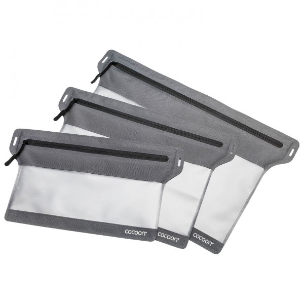 Cocoon - Zippered Flat Document Bags - Wertsachenbeutel Gr L - 32 x 25 cm grau/schwarz