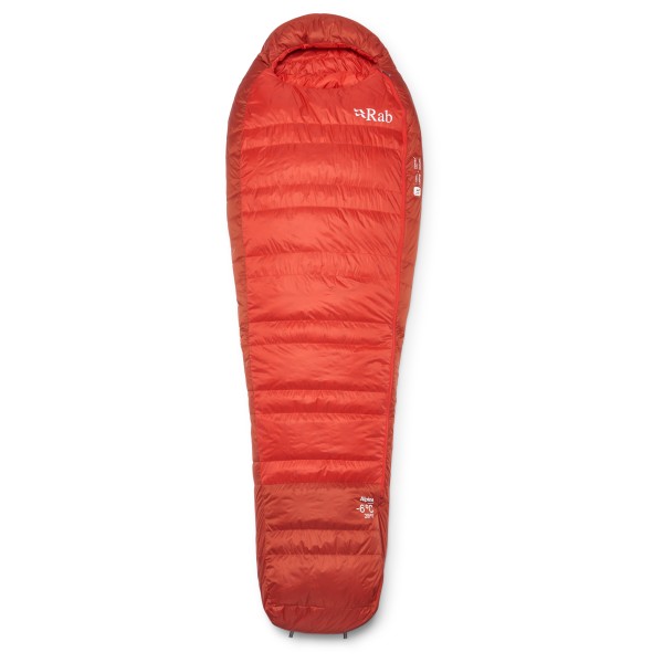 Rab - Alpine -6C / 20F - Daunenschlafsack Gr Long - Body Size: 200 cm dark horizon /rot
