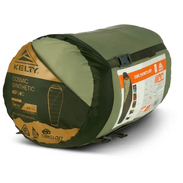 Kelty - Cosmic Synthetic 0 - Kunstfaserschlafsack Gr 214 x 82 cm - Long cherry mahogany / sea spray