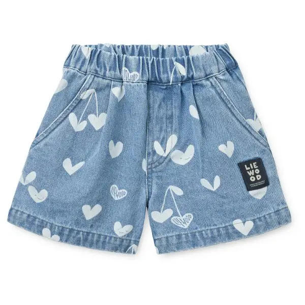 LIEWOOD - Kid's Borrisa Printed Denim Shorts - Shorts Gr 110 blau