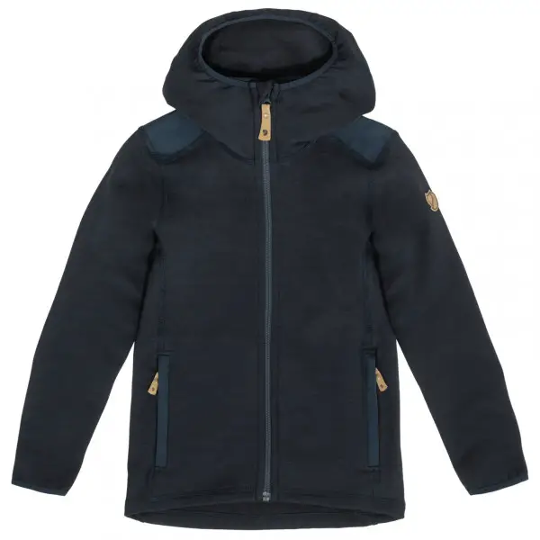 Fjällräven - Kid's Keb Fleece Hoodie - Wolljacke Gr 158 blau/schwarz