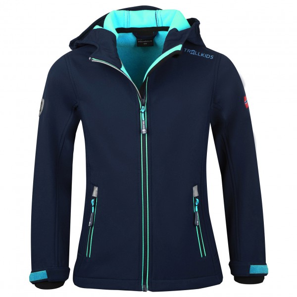 Trollkids - Girl's Trollfjord Jacket - Softshelljacke Gr 98 blau