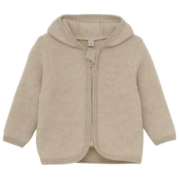 Huttelihut - Baby's Jacket Wool Fleece - Merinojacke Gr 62 beige