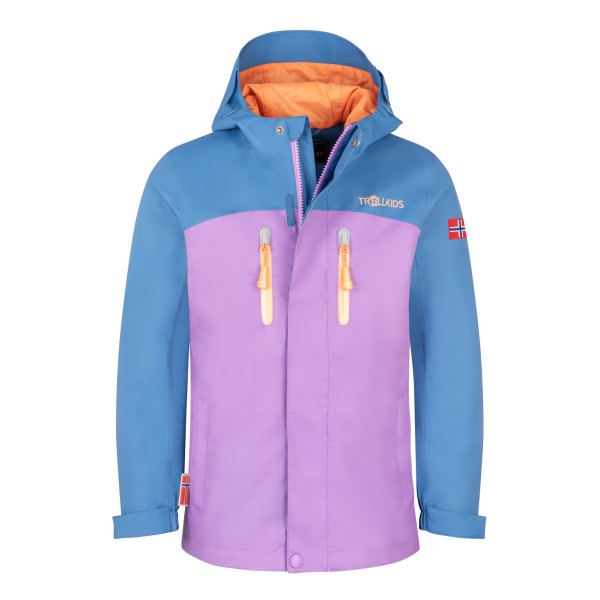 Trollkids - Girl's Nusfjord Jacket - Regenjacke Gr 92 lila/blau