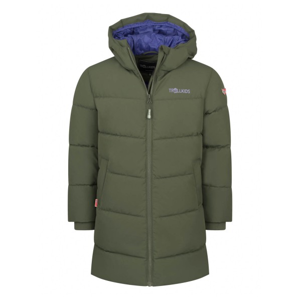 Trollkids - Girl's Aurland Coat XT - Mantel Gr 110 oliv